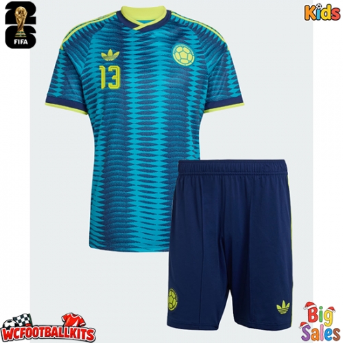 Colombia Yerry Mina #13 Replica Away Stadium Kit for Kids World Cup 2026 Short Sleeve (+ pants)
